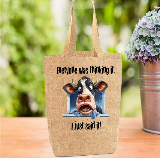 Everyone Was Thinking It..Cow Tote Bag, Cow Bag, Personalised Tote Bag
