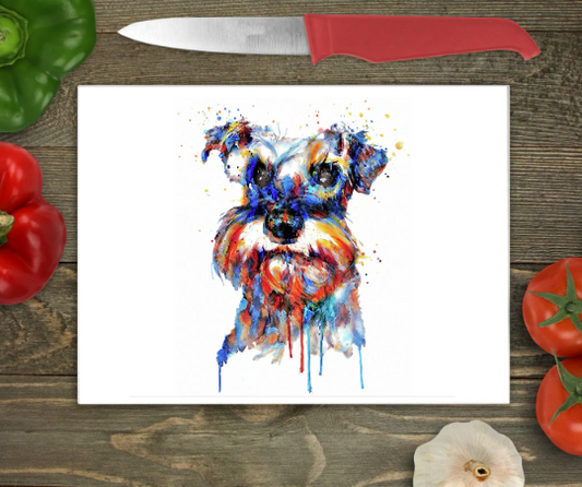 Schnauzer Glass Chopping Board, Schnauzer Worktop Saver
