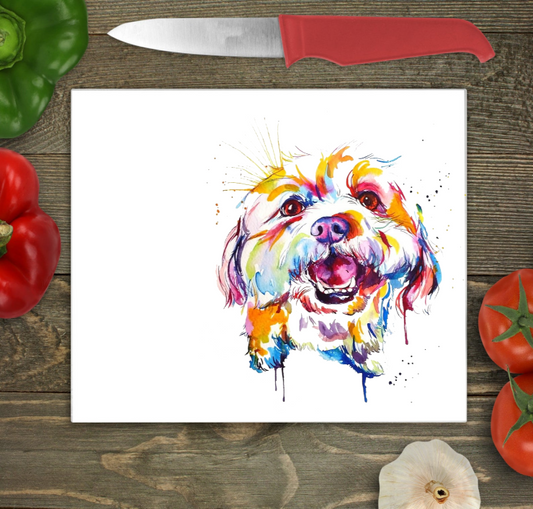 Shih Tzu Glass Chopping Board, Shih Tzu Worktop Saver