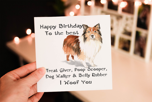 Shetland Sheepdog Birthday Card, Dog Birthday Card