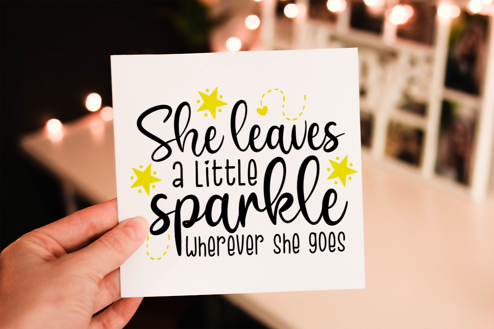 Sparkle Inspirational Card, Personalised Friend Birthday Card