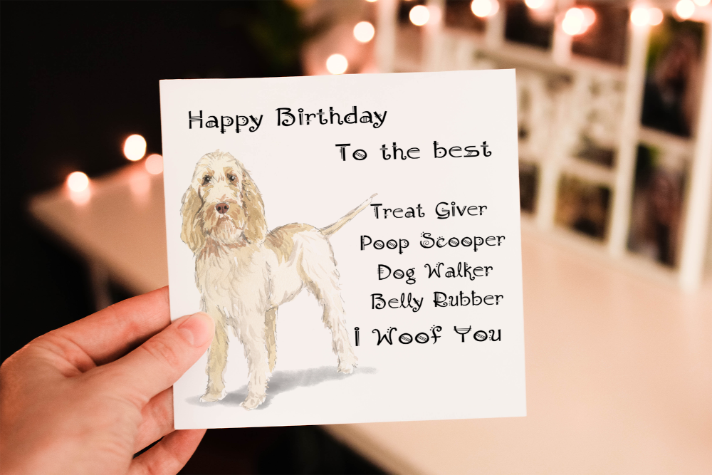Spinone Italiano Dog Birthday Card, Dog Birthday Card