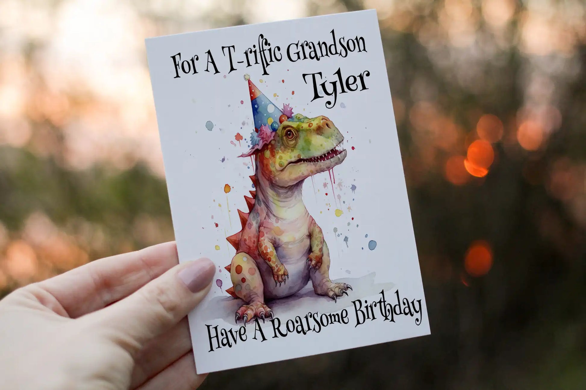 Personalised Dinosaur Birthday Card