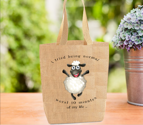 I Tried Being Normal..Sheep Tote Bag, Sheep Bag, Personalised Tote Bag