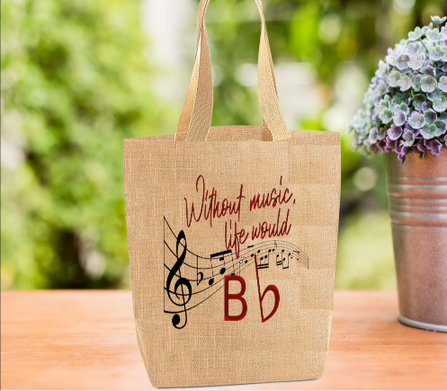 Music Tote Bag, Music Note Bag, Personalised Tote Bag