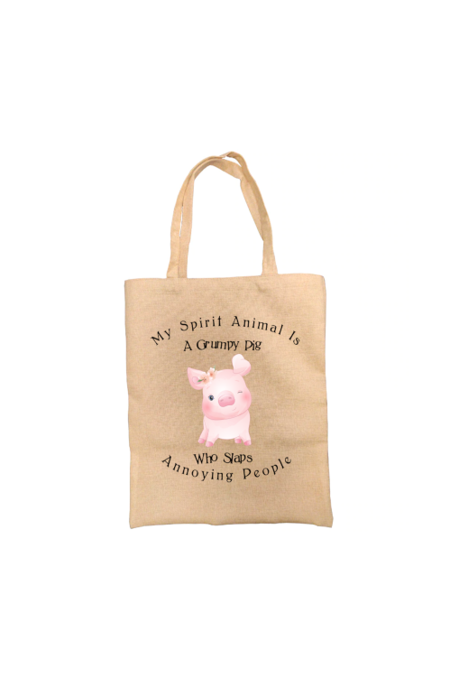 My Spirit Animal..Funny Pig Tote Bag, Pig Bag, Personalised Tote Bag