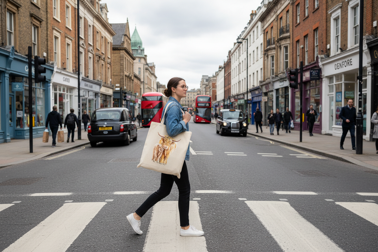 Highland Cow & Calf Tote Bag, Cow Bag, Personalised Tote Bag