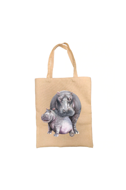 Hippo Tote Bag, Hippo Bag, Personalised Tote Bag