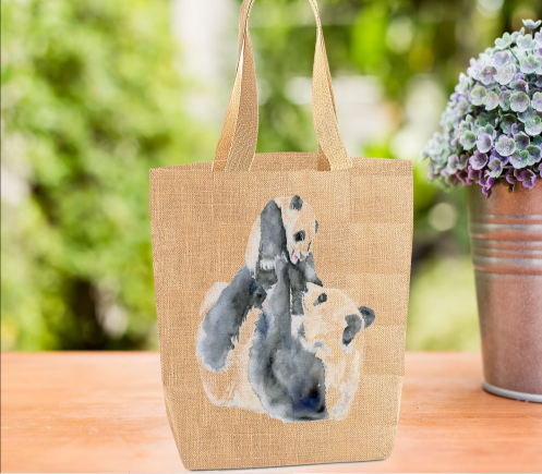 Panda Tote Bag, Panda Bag, Personalised Tote Bag