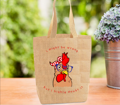Chicken Tote Bag, Chicken Bag, Personalised Tote Bag