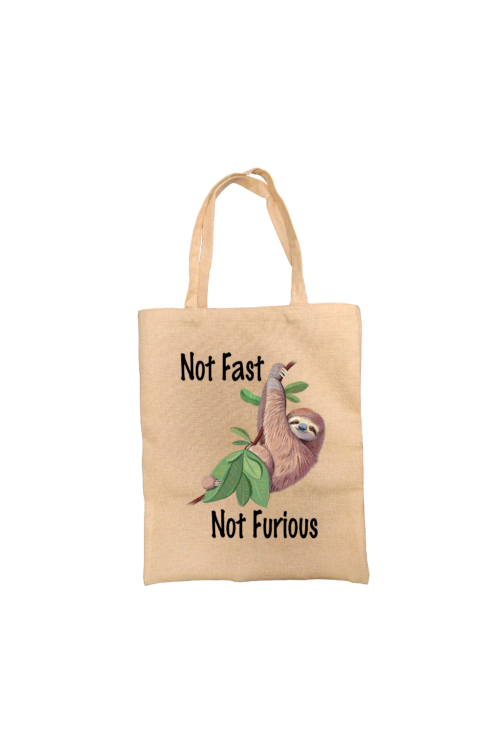 Not Fast.. Not Furious Sloth Tote Bag, Sloth Bag, Personalised Tote Bag