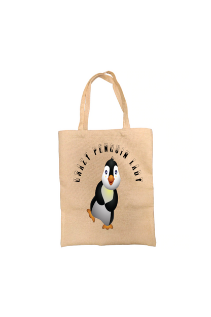 Penguin Tote Bag, Crazy Penguin Lady