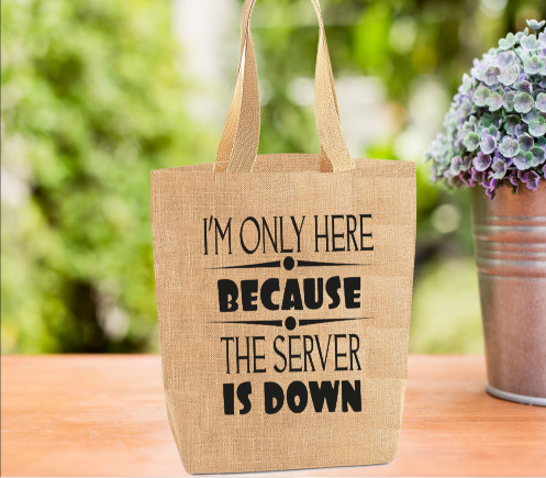 Server Down Tote Bag, Novelty Bag, Personalised Tote Bag