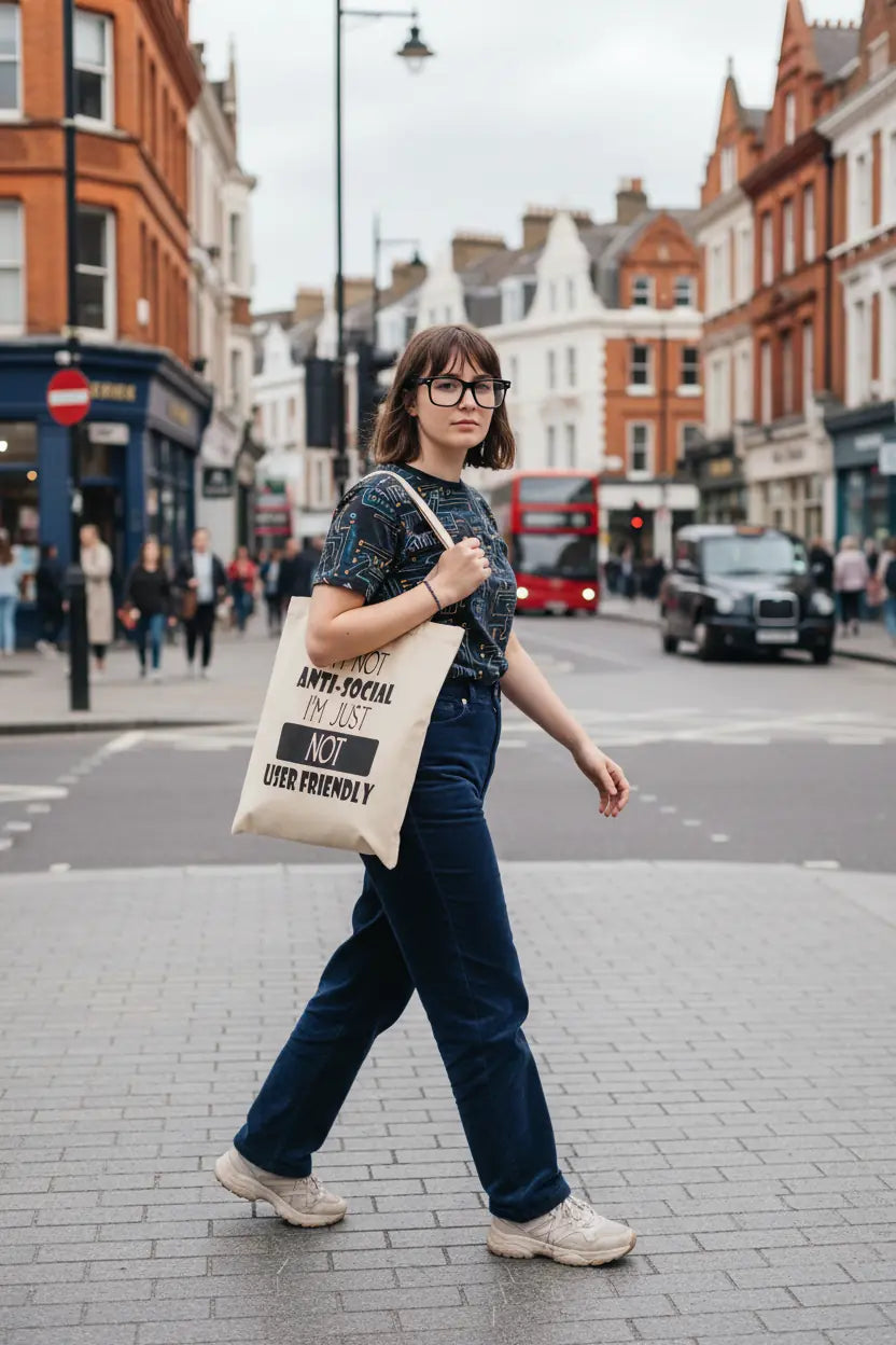 Anti-Social Funny Tote Bag, Novelty Bag, Personalised Tote Bag