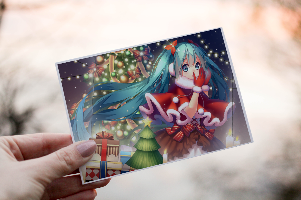 Anime Christmas Card, Personalised Card for Christmas