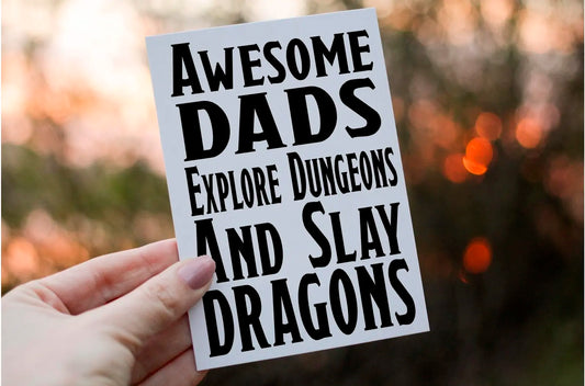 Awesome Dad Dungeons and Dragons Birthday Card, Card for Dad