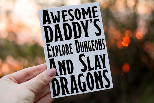 Awesome Daddy Dungeons and Dragons Birthday Card, Card for Daddy