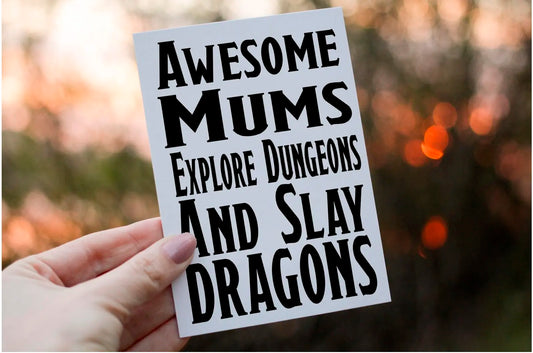 Awesome Mum Dungeons and Dragons Birthday Card, Card for Mum