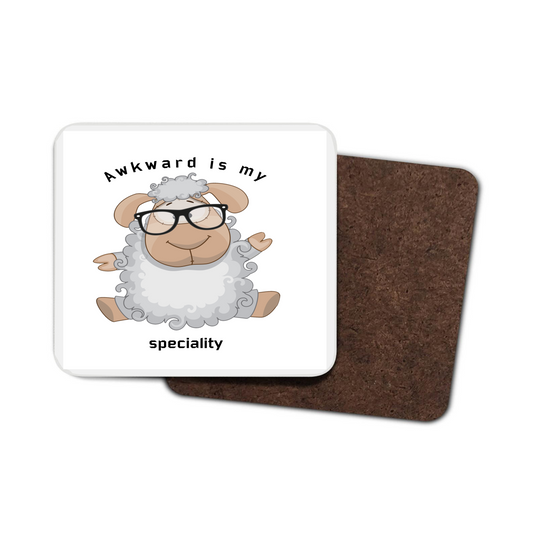 Sheep Hardboard Coaster - Awkward is my Speciality