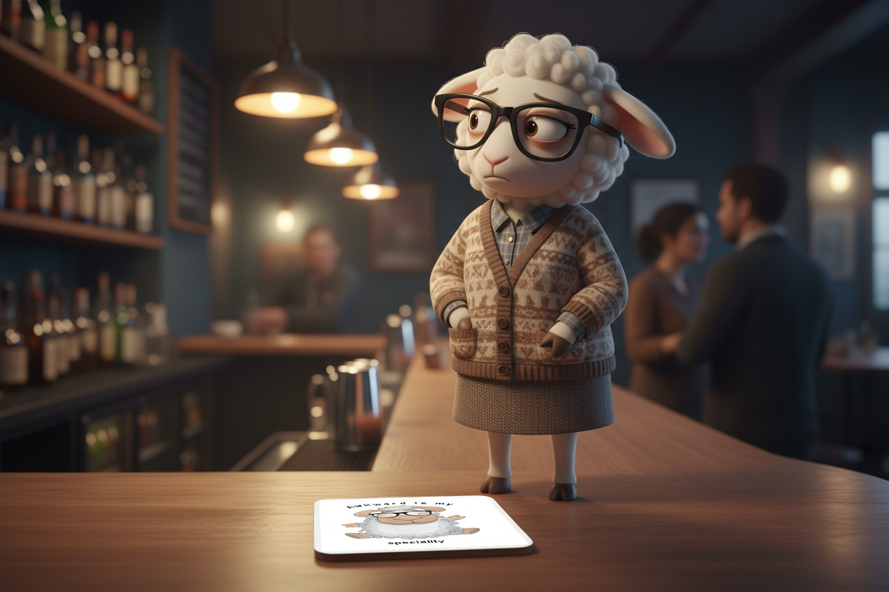 Sheep Hardboard Coaster - Awkward is my Speciality