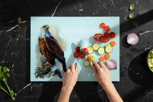 Bald Eagle Glass Chopping Board, Bald Eagle Cutting Board
