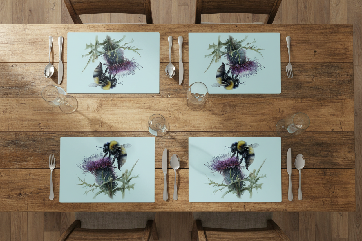 Bee & Thistle Glass Placemat