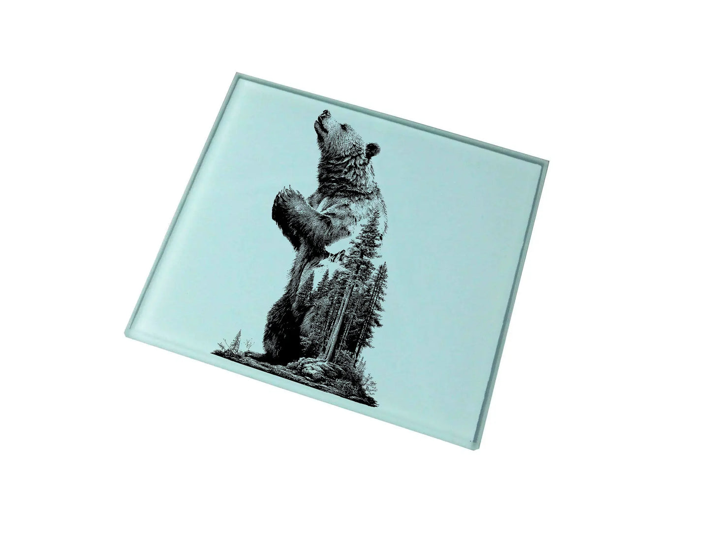 Mountain Bear Glass Coaster (Set of 4)