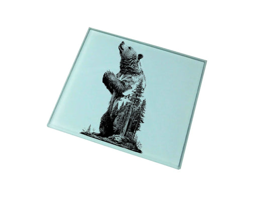 Mountain Bear Glass Coaster (Set of 4)