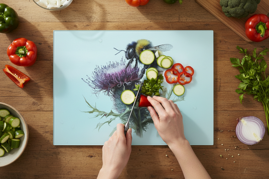 Bee & Thistle Glass Chopping Board, Bee & Thistle Worktop Saver