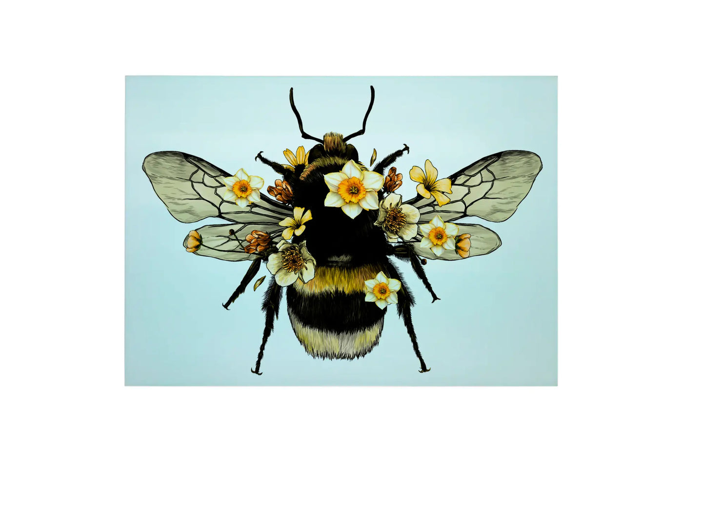 Bee and Daffodils Glass Chopping Board, Bee and Daffodils Worktop Saver