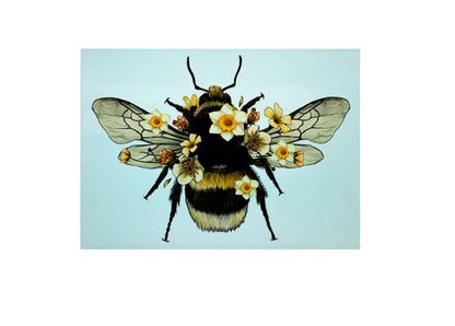 Bee and Daffodils Glass Chopping Board, Bee and Daffodils Worktop Saver