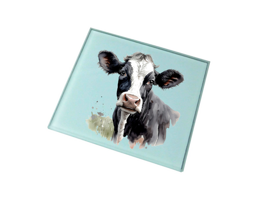 Friesan Cow Glass Coaster (Set of 4)