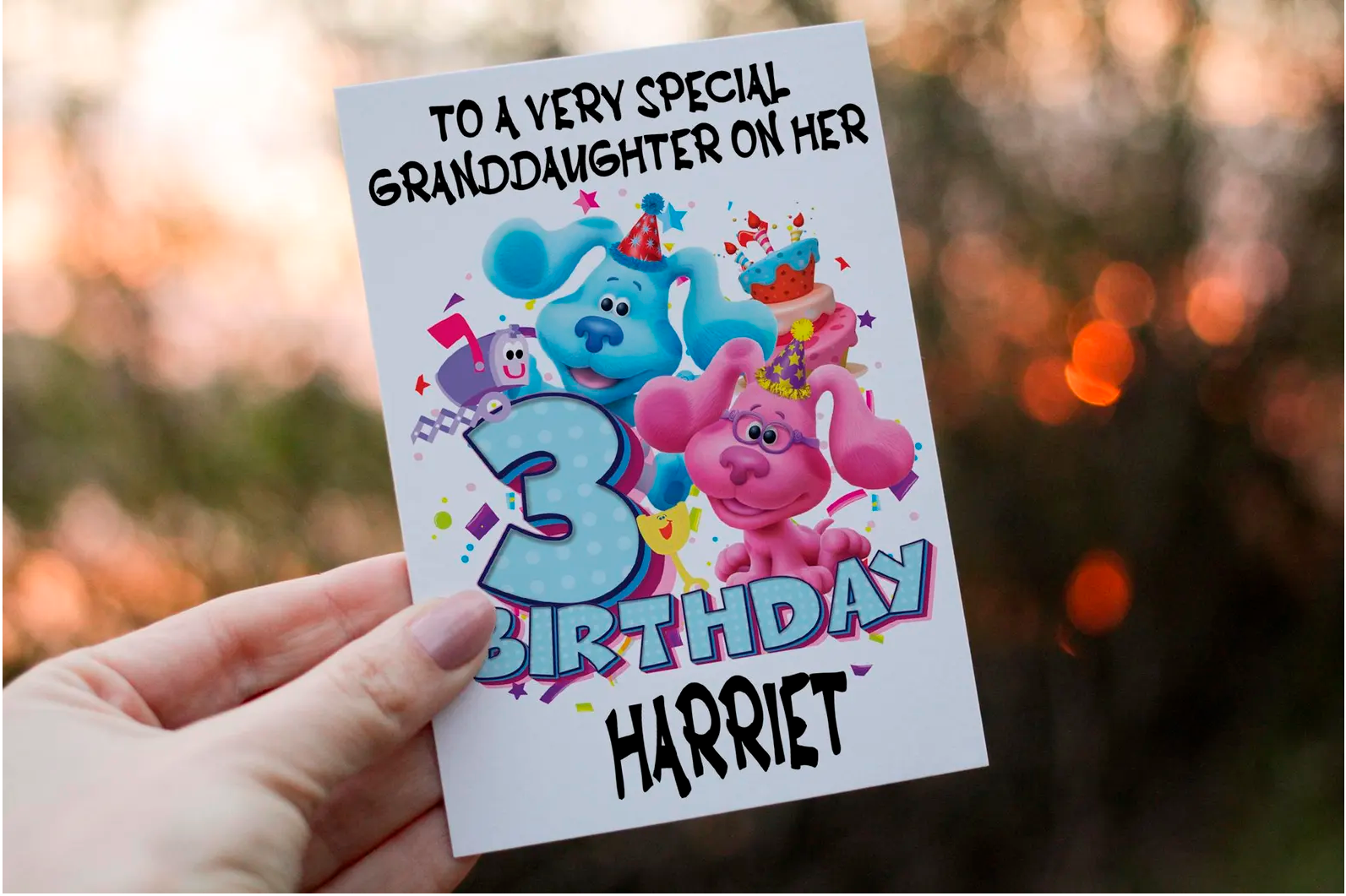Blues Clues Granddaughter 3rd Birthday Card: Personalized Keepsake