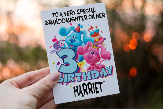 Blues Clues Granddaughter 3rd Birthday Card: Personalized Keepsake