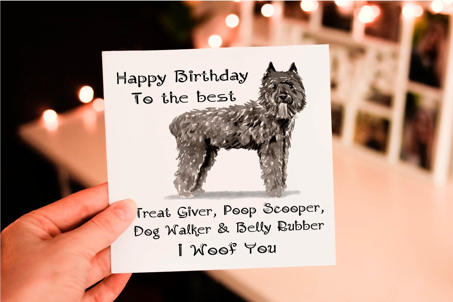 Bouvier des Flandres Dog Birthday Card: Personalised Breed Card