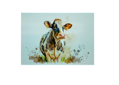Friesian Cow Large Glass Chopping Board - Friesian Worktop Saver