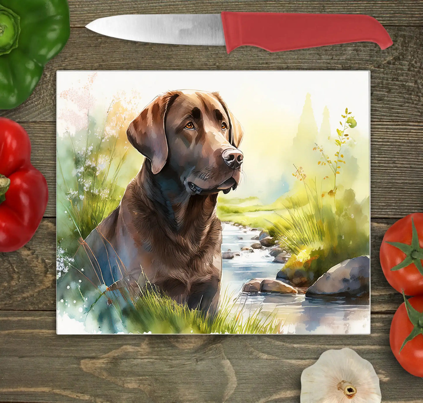 Brown Labrador Chopping Board - Brown Labrador Worktop Saver
