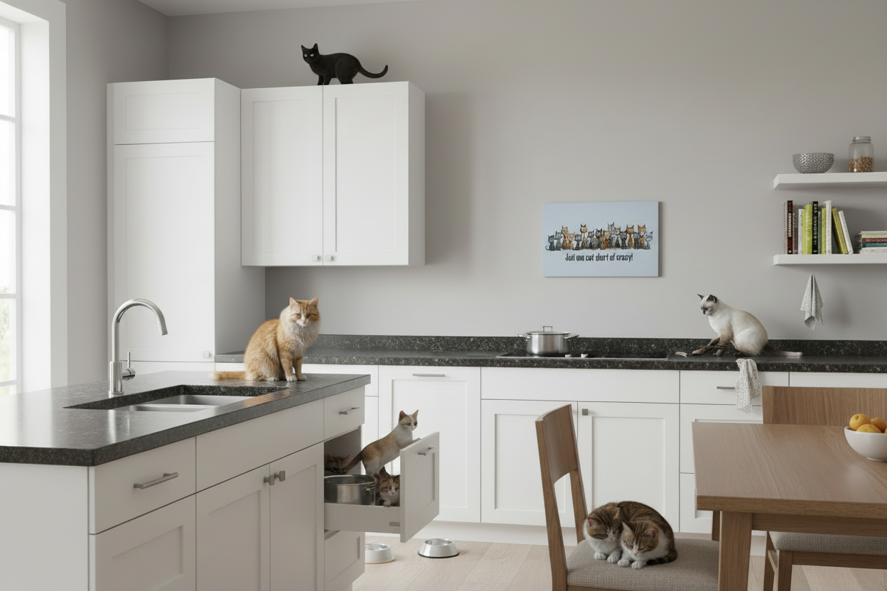 One Cat Short.... Glossy Aluminium Print