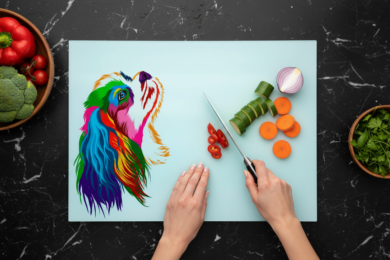 Cavalier King Charles Spaniel Glass Chopping Board - Worktop Saver