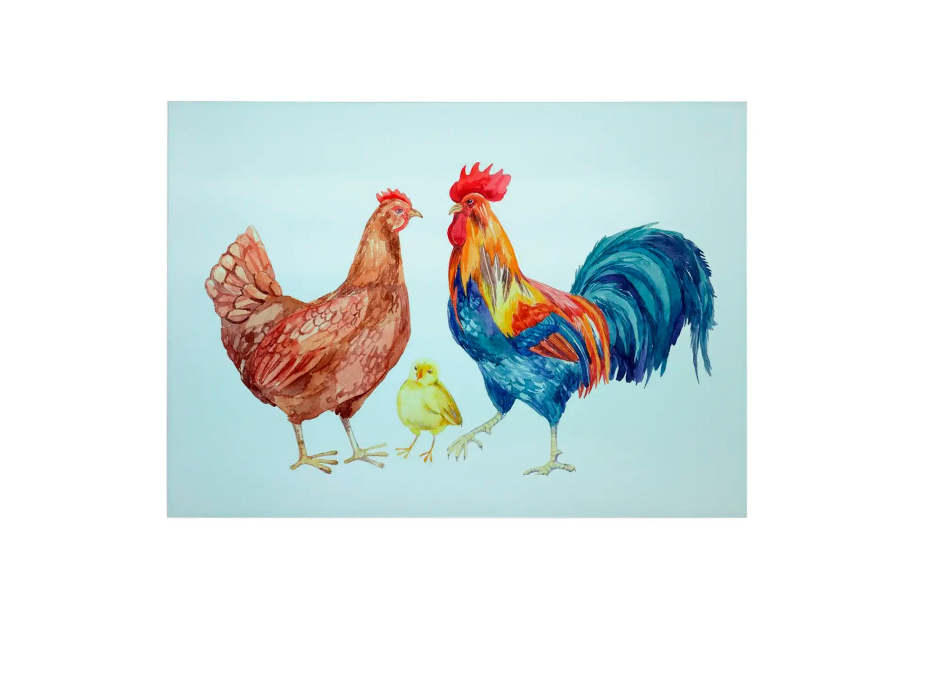 Chicken Large Glass Chopping Board, Chicken Worktop Saver
