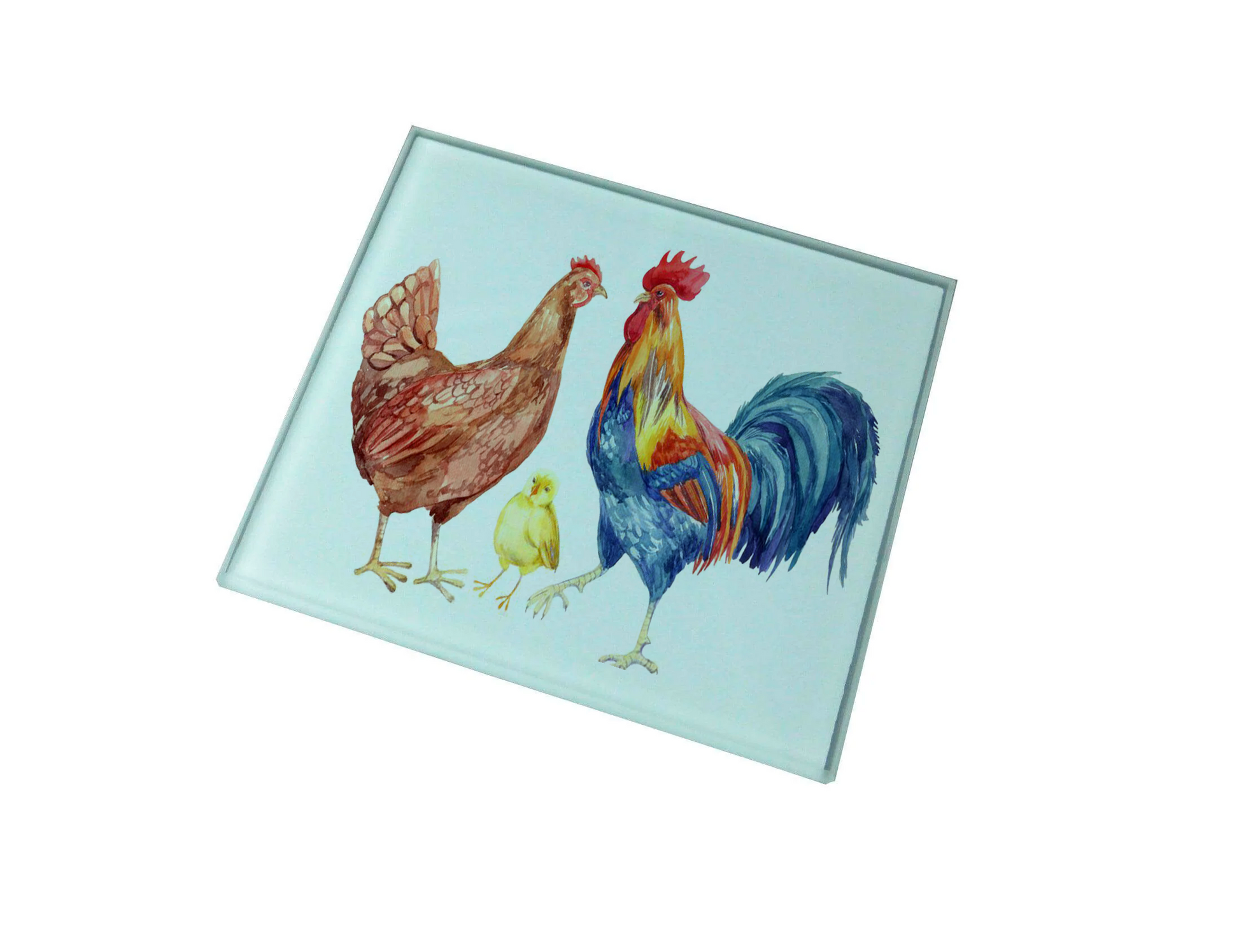 Chickens Glass Coaster (Set of 4)