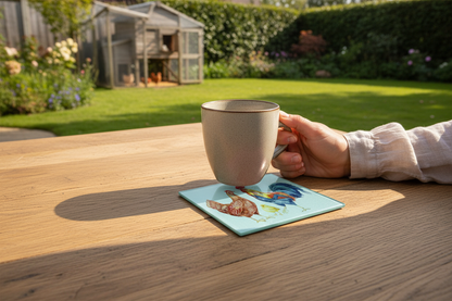 Chickens Glass Coaster (Set of 4)