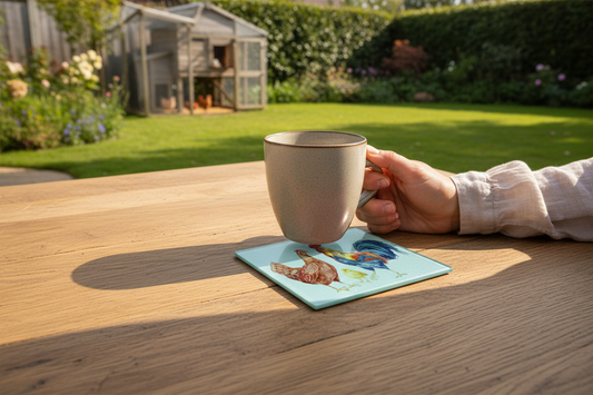 Chickens Glass Coaster (Set of 4)