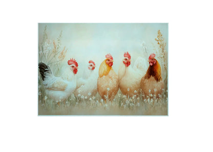 Chicken Glass Chopping Board -Chicken Worktop Protector