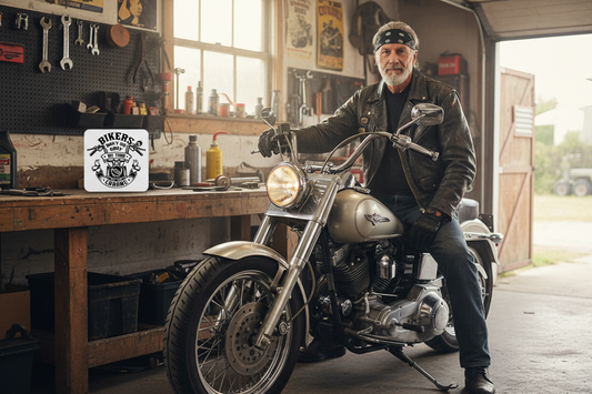 Bikers Don't Go Grey We Turn Chrome Hardboard Coaster