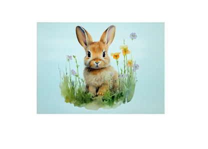 Baby Rabbit Glass Chopping Board - Rabbit Worktop Protector