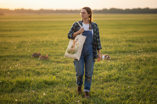 Baby Rabbit Tote Bag, Animal Bag, Personalised Tote Bag