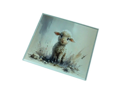 Lamb Glass Coaster (Set of 4)