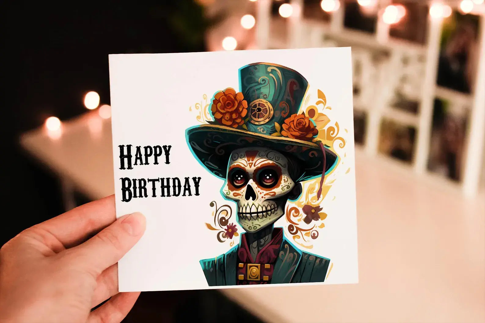 Personalised day Of The Dead Birthday Card: Mexican Celebration Card