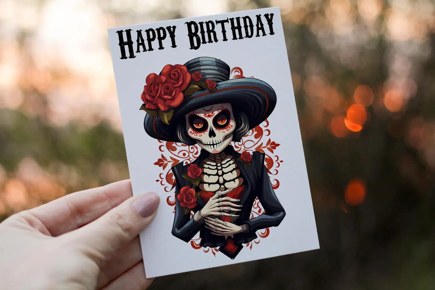 Personalised day Of The Dead Birthday Card: Mexican Celebration Card